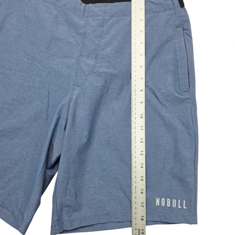 NOBULL Mens Lightweight Training Shorts Blue Heathered Size L Workout Gym